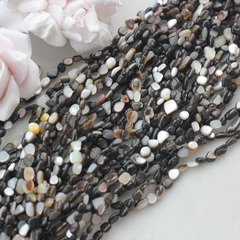 Перламутр натуральный стальной, фриформ 4-10 мм, 1 нить, ПР111