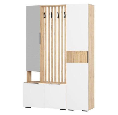прихожая САНДРА (белый/крафт) (+ пенал) 1,2 м