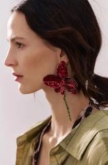 Серьги ZARA длинные ОРХИДеИ БОРДОВЫЕ