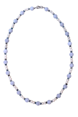 Бусы из сапфирина, аквамарина и жемчуга