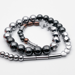 "Гематит" микс бусины (имитация), размер около 4-10 мм, цена за нить 38 см