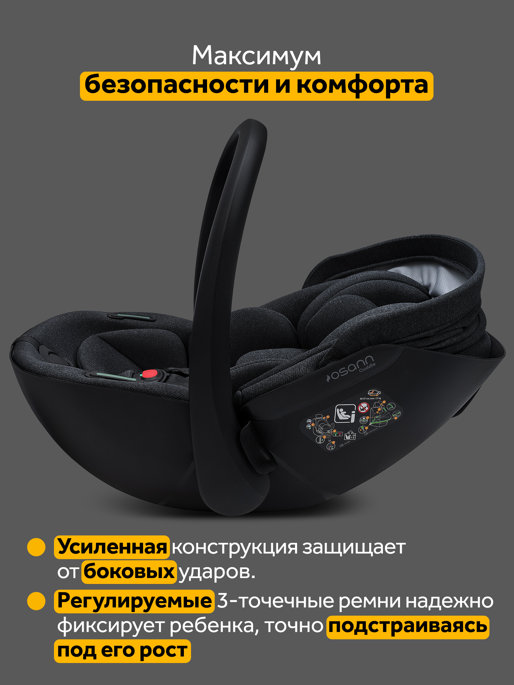 Детское автокресло Osann Cuddle, Carbon