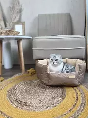 Лежанка для кошек круглая бежевый