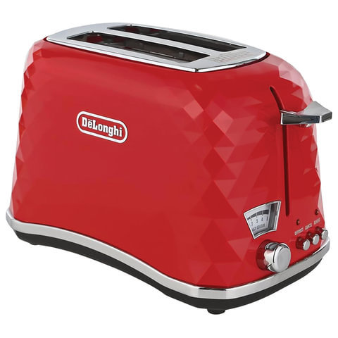 Тостер DELONGHI CTJ2103.R, 900 Вт, 2 тоста, разморозка, подогрев, решетка для булочек