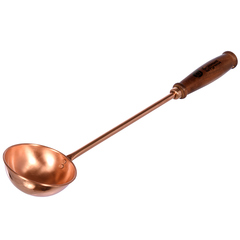 КОВШ ДЛЯ БАНИ И САУНЫ МЕДНЫЙ, РУЧКА 45 СМ ДЕРЕВ. "БАННЫЕ ШТУЧКИ", 215721