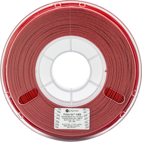 Пластик для 3D-принтера PolyMaker PolyLite ABS, 1.75 мм, 1 кг, Красный