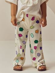 Легинсы широкие для девочки Next E51-419, Молочный