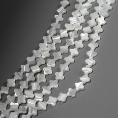 Перламутр морских ракушек, клеверы, 6,5мм, белый