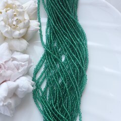 Бусины стеклянные изумрудные круглые 2 мм, К097