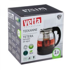 Чайник заварочный нерж сталь, пластик, 1.8 л, с ситечком, Vetta, Ория, 850-203, чер