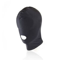 Черный текстильный шлем с прорезью для рта - 