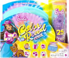 Игровой набор с куклой Барби Barbie Color Reveal с темно-синими волосами и 25 сюрпризами