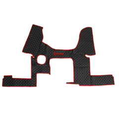 Ковры Shacman X-3000 (экокожа, черный, красный кант, красная вышивка)