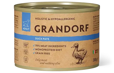 Grandorf Dog консервы для собак паштет из утки 200г