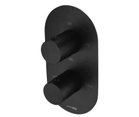 WasserKRAFT Elbe 7444 THERMO Термостатический смеситель для ванны и душа, цвет: чёрный