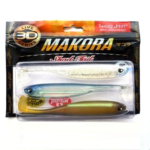 Виброхвост LJ 3D Series Makora Shad Tail 6.0in (15.24 см), цвет MIX1, 3 шт.