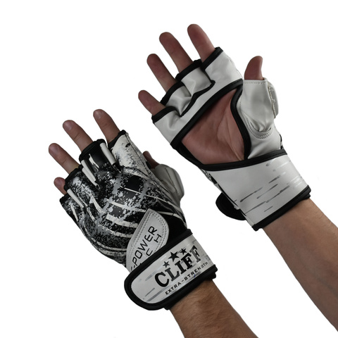 Перчатки ММА Cliff бело-черные