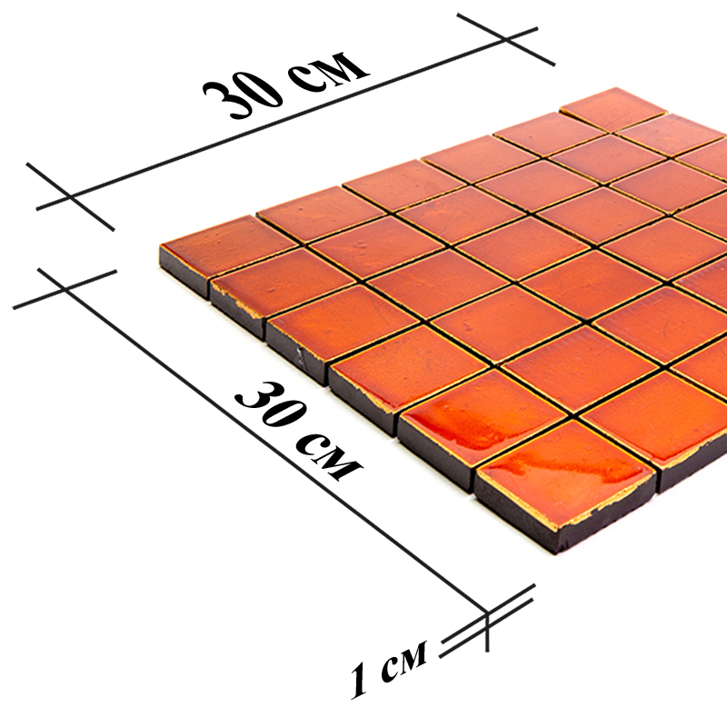 MRC ORANGE-3 Итальянская мозаика мрамор Skalini Mercury оранжевый квадрат