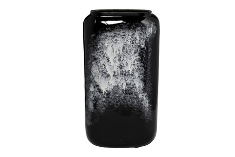 Ваза декоративная стеклянная 19х19х29см Garda Decor серая/черная