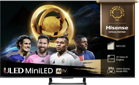 Телевизор QLED Hisense 55" 55U7Q угольно-серый 4K Ultra HD 144Hz