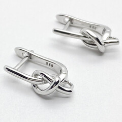 Ювелирные швензы с родиевым покрытием, 17*5 мм, цена за пару