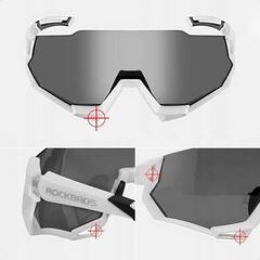 Очки спортивные поляризационные со сменными линзами UV400, белые с черными вставками