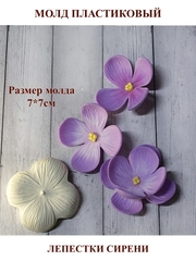 Молд пластиковый М-9 лепестки сирени 7х7см
