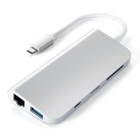 USB адаптер Satechi Aluminum USB-C Multimedia Adapter, серебряный