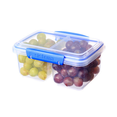 Контейнер двойной 1л Sistema Klip It синий