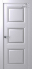 Дверь Аурум 3 / Цвет Эмаль светло - серый / Сатин двусторонний каленый / Двери Belwooddoors