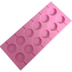Форма силиконовая Леденец гладкий  12 ячеек. (диаметр 3,2 см)