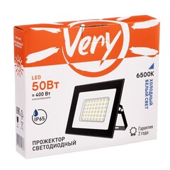 89-0-655 Прожектор светодиодный 50Вт, IP65 6500K, черный (Very)