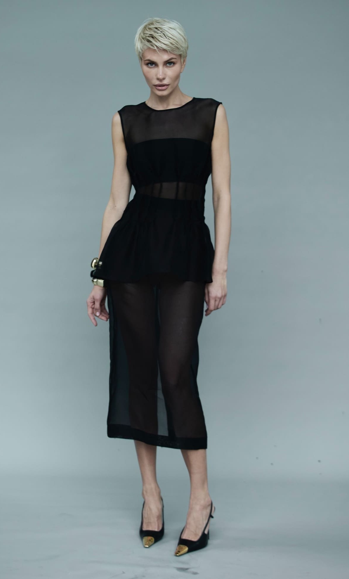 Прозрачный топ шелковый