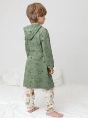 халат  для мальчика  К 5763/зеленый камень,динозавры