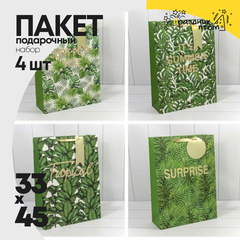 
          Пакет подарочный 33х45х13см Цветы "Листья" (Микс)