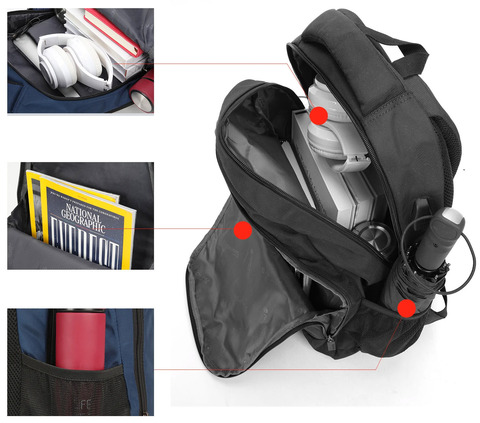 Картинка рюкзак городской Aoking SN86096 Black - 2