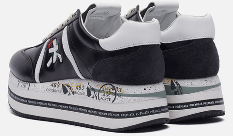 Premiata Beth 5351 кожаные черные с белым