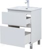 Aquanet 345380 Тумба с раковиной Вега 60 (Flat) напольная 2 ящ. цв. белый глянец (345380)