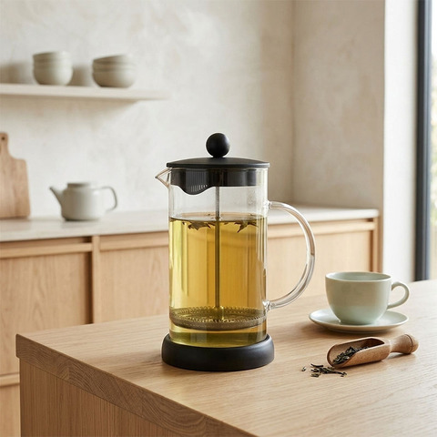 Чайник заварочный/кофе-пресс Munk, 1 л, боросиликатное стекло/пластик