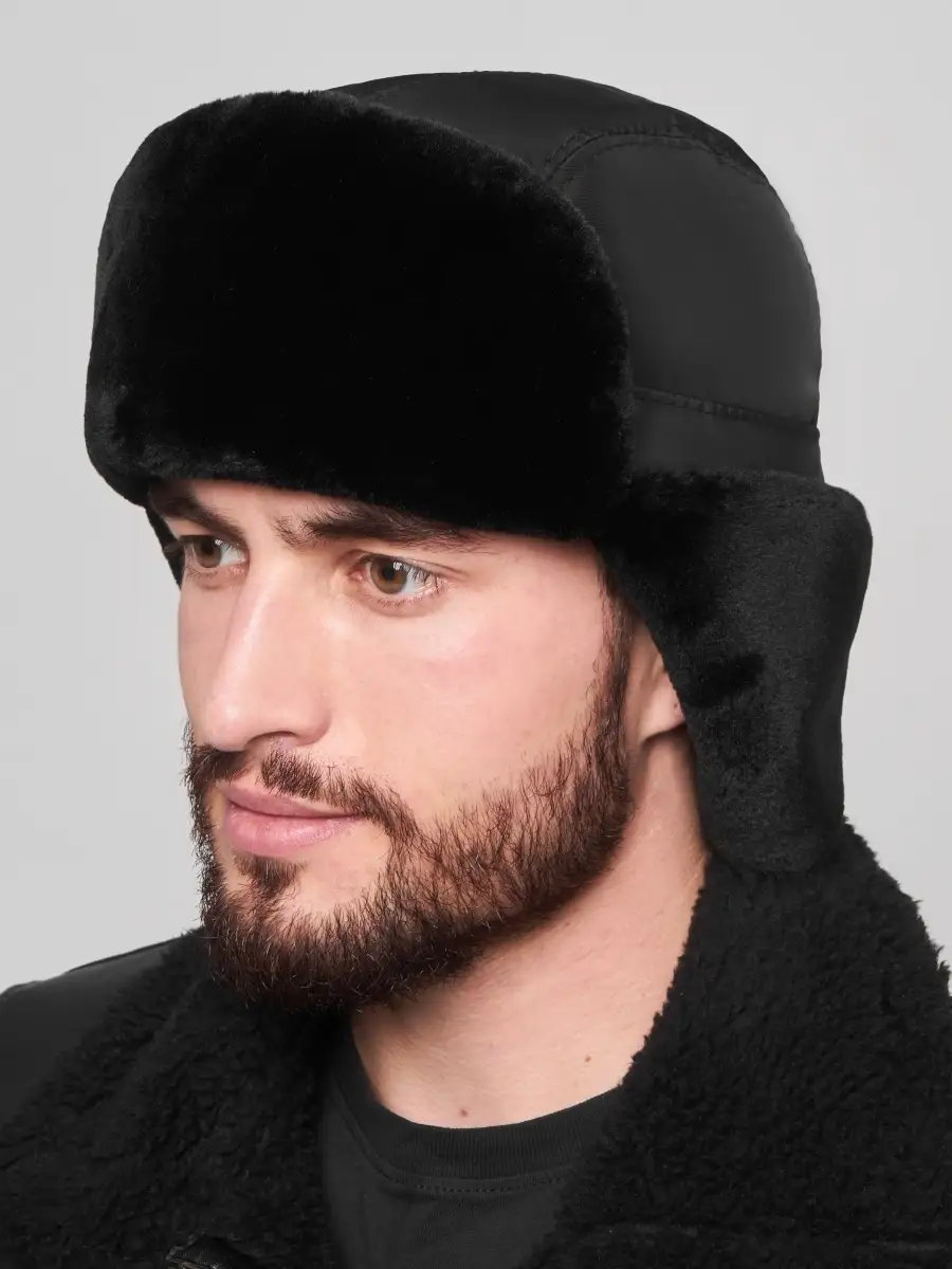 Шапка ушанка меховая теплая с флисом