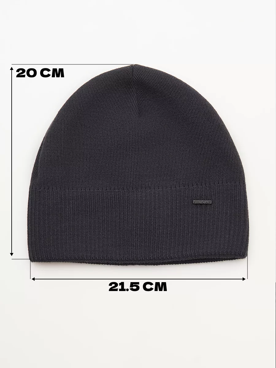 Шапка зимняя на флисе вязаная бини