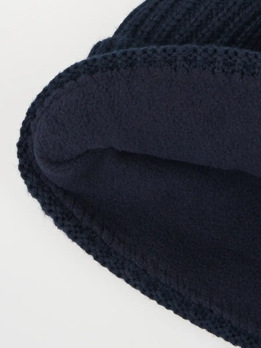 Шапка мужская зимняя шерстяная вязаная с подкладкой утеплителем из флиса, зимние мужские шапки