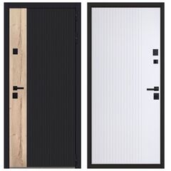 Купить Входная дверь Конструктор шагрень чёрная дуб галиф ПВХ белый матовый