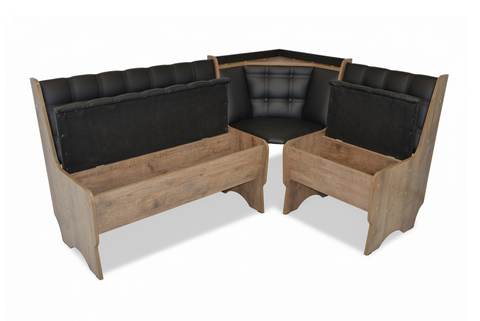 Кухонный уголок Аленка 17 дуб самдал / кожзам черный