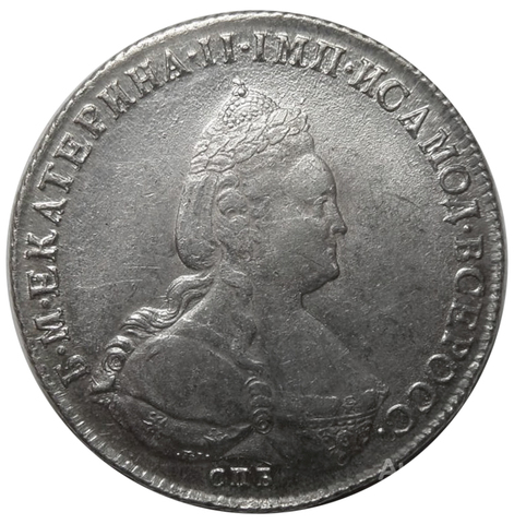 1 рубль Екатерина II. 1787 год. СПБ-TI-ЯА. Серебро. XF