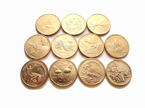 США 1 доллар 2000-2018 Индианка Сакагавея набор 11 монет Двор P Монеты одного монетного двора