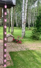 Дождевая цепь «Ведра на кольцах», розовый