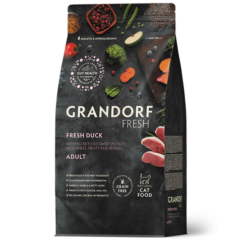 Сухой корм Grandorf Fresh свежее мясо утки с бататом для взрослых кошек 2 кг (Грандорф Фрэш)