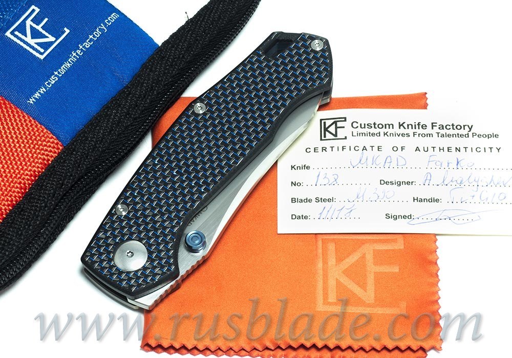 CKF MKAD Blue Farko knife (M390, Ti, bearings)