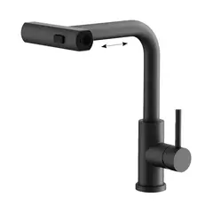 Смеситель для кухни BELZ B74811-7 выдвижной излив, нержавеющая сталь, черный